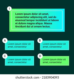 Ilustración del vector de diseño ui de la plantilla de prueba de test de Prueba. Prueba de prueba de la lotería millonaria plantilla. Marco de juego de texto. Botones de preguntas y respuestas. Plantilla de degradado de moda para la prueba.
