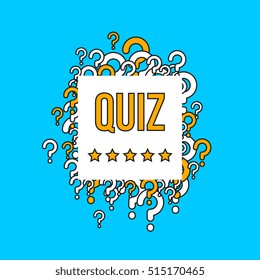 Quiz test vector background with question marks. Quiz concept banner, test quiz with question illustration