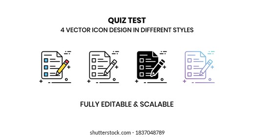 Iconos de la ilustración del vector de prueba en un estilo diferente
