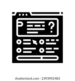 quiz tests online learning platform glyph icon vector. quiz tests online learning platform sign. isolated symbol illustration