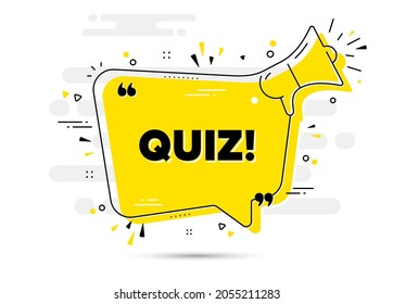 Quiz Text Alert Megaphone Chat Bubble Stock Vector (Royalty Free ...