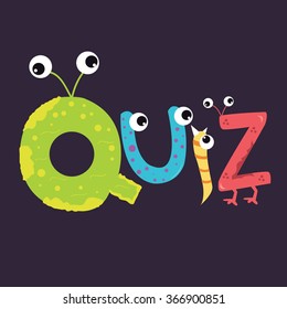 Quiz Text Fun Kids Character Fun Alphabet With Eye