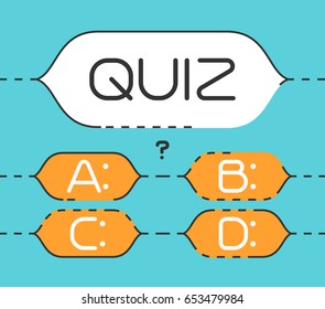 Quiz thin line concept. Vector illustration