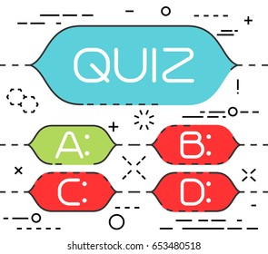 Quiz thin line concept. Vector illustration