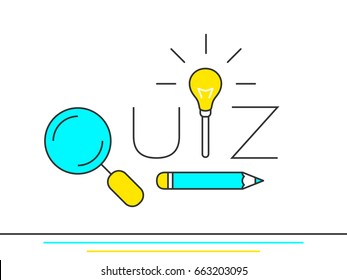 Quiz thin line concept. Vector illustration