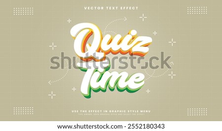 Quiz Time 3d Cartoon Style Editable Text Effect Template
