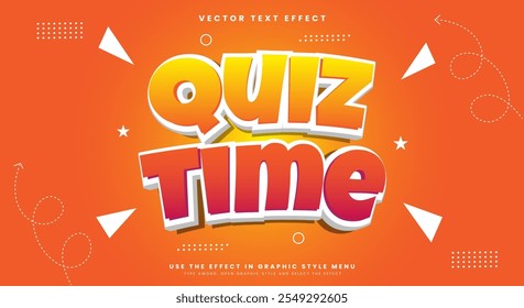 Quiz Time 3d Editable Cartoon Style Text Effect Template