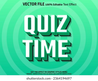 Quiz Time 3D editable text effect template