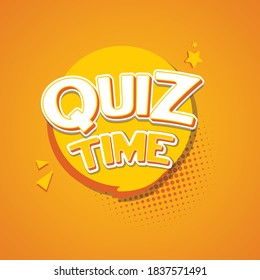 Quiz Time 3D Typography Halftone Logo