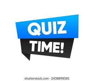 Quiz Time. Badge on white. Quiz logo. Quiz emblem for business, marketing and advertising. Vector illustration.