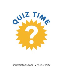 Quiz-Zeit Abzeichen auf weiß. Quiz-Logo. Quiz-Emblem für Business, Marketing und Werbung. Vektorgrafik.