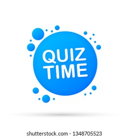 Quiz time banner. The concept is the question with the answer. Vector stock illustration.
