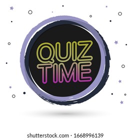 Quiz Time, banner design template, grunge brush, vector illustration