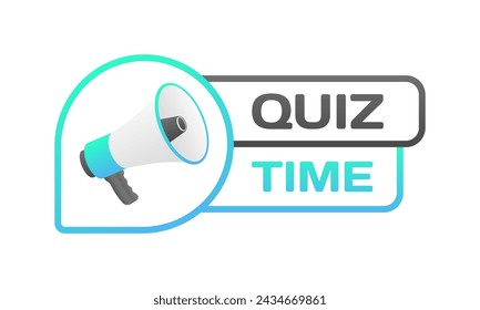 In: Quiz Time Banner. Sprechblase. Flacher Stil. Vektorsymbol