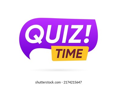 Quiz-Zeit, Blase-Sprache-Banner, Vektordesign  