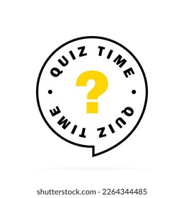 Quiz time circle message bubble with question mark emblem. Banner design for business and advertising. Vector illustration.