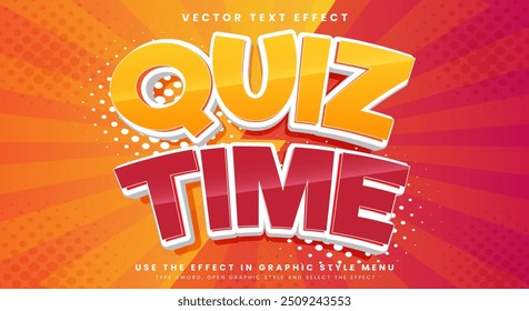 Quiz Time Comic Style 3d editable text effect Template