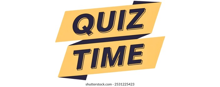 QUIZ TIME creative banner,minimalistic flat vector illustration,plain background