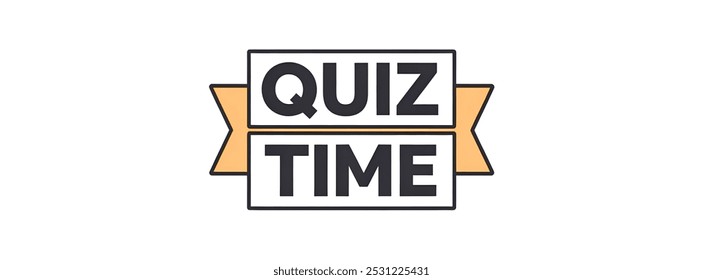 QUIZ TIME creative banner,minimalistic flat vector illustration,plain background