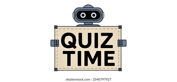 QUIZ TIME creative banner,minimalistic flat vector illustration,plain background