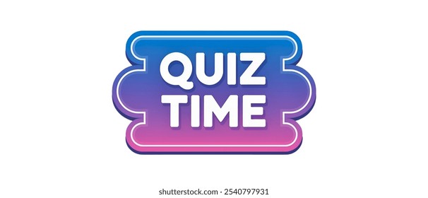 QUIZ TIME creative banner,minimalistic flat vector illustration,plain background