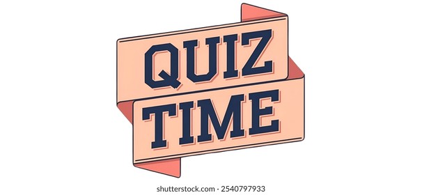 QUIZ TIME creative banner,minimalistic flat vector illustration,plain background