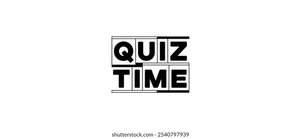 QUIZ TIME creative banner,minimalistic flat vector illustration,plain background