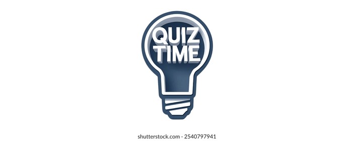 QUIZ TIME creative banner,minimalistic flat vector illustration,plain background