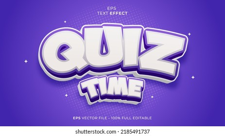 quiz time editable text effect font