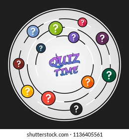 Quiz time flat icons concept. Vector illustration. Element template for design.