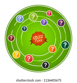 Quiz time flat icons concept. Vector illustration. Element template for design.