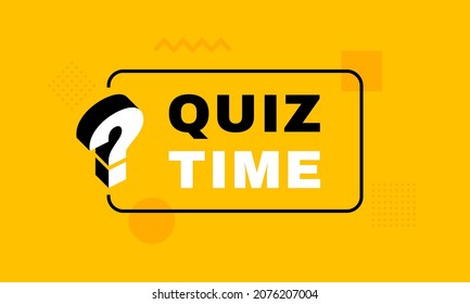 Quiz time geometric message bubble with question mark emblem. Banner design for business and advertising with different geometric element. Vector illustration.