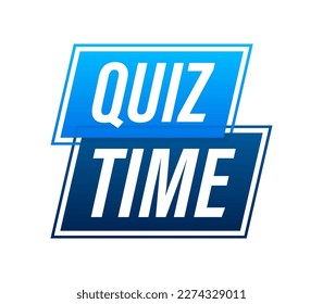 Quiz time icon, emblem, label. Vector illustration.