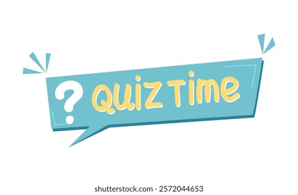 Quiz time label featuring a question mark,