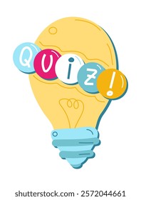 Quiz time label featuring a question mark,
