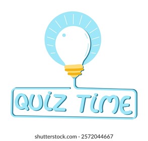 Quiz time label featuring a question mark,