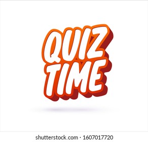 Quiz Time Lettering Text Vector Illustration Stock Vector (Royalty Free ...