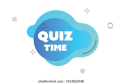 Quiz Time Logo With Clock, Concept Of Questionnaire Show Sing, Quiz Button