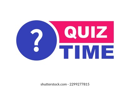 Quiz time logo. Quiz label with question mark. Quiz emblem for business, marketing and advertising. Vector illustration.