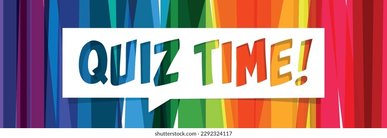 Quiz time on colorful background