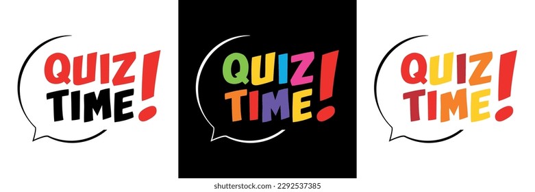 Quiz time on speech bubble