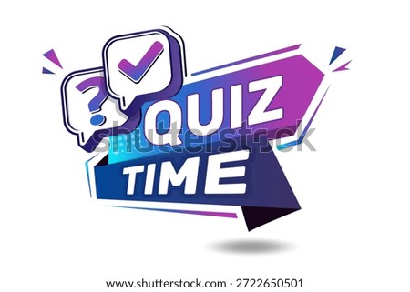 Quiz Time with a question mark icon. Question and answer game symbol. Information sign for business, marketing, and advertising, vector illustration.