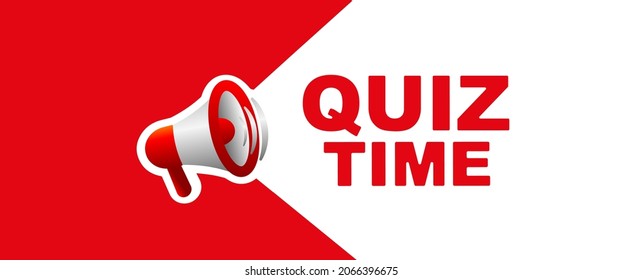 Quiz time sign on white background