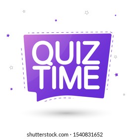 Quiz Time, speech bubble banner design template, vector illustration