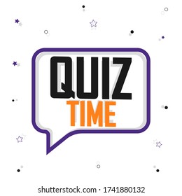 Quiz Time, speech bubble banner design template, vector illustration