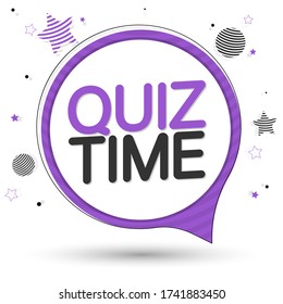 Quiz Time, speech bubble banner design template, vector illustration