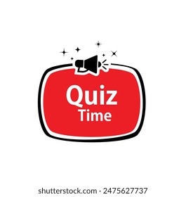 quiz time text warning and information sign