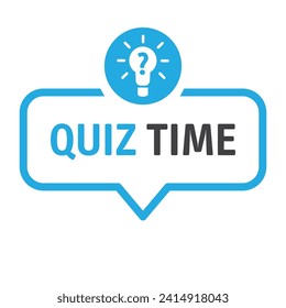 quiz time. Vector illustration letters banner, llustration on white background Vector illustration on white background - Text in speech bubble with bulb 