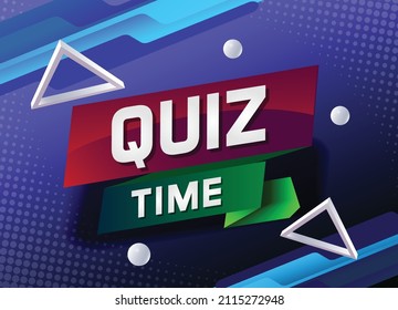 quiz time word concept vector illustration with modern futuristic  3d style for landing page template ui web mobile app poster banner flyer background gift card coupon label wallpaper