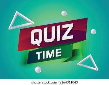 quiz time word concept vector illustration with modern futuristic  3d style for landing page template ui web mobile app poster banner flyer background gift card coupon label wallpaper